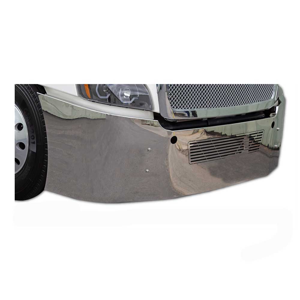 18" Freightliner Cascadia Set Back Axle Bumper with Mounting Brackets and Tow, 3/4" Light Cutouts