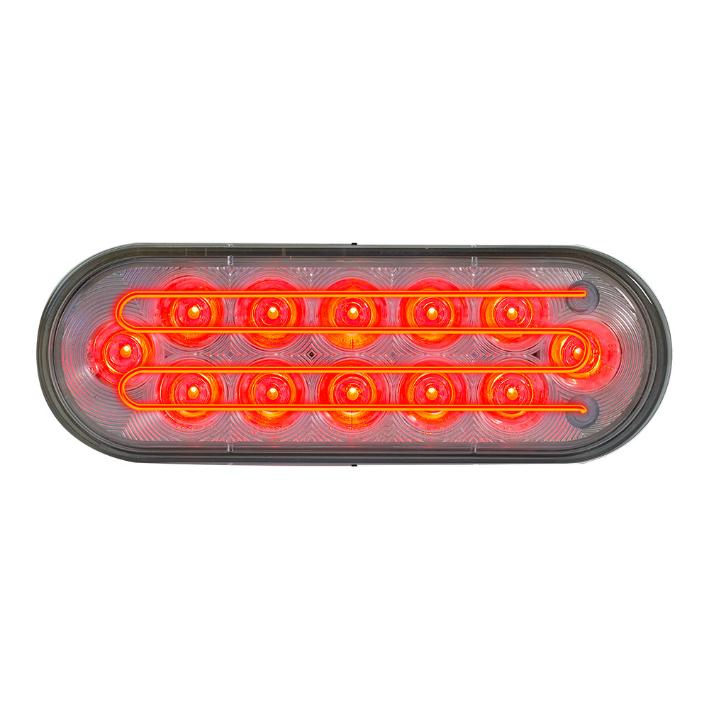 6" 12 LED Heated Oval Red Stop, Turn and Tail to Back Up Light