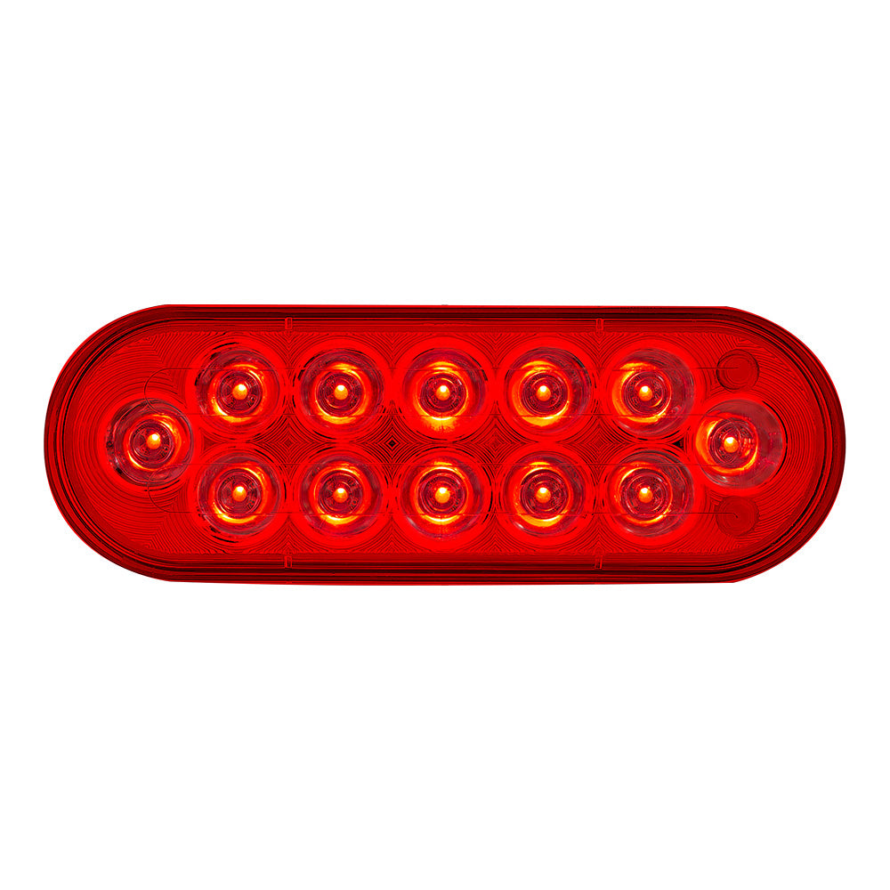 6" 12 LED Heated Oval Red Stop, Turn and Tail to Back Up Light