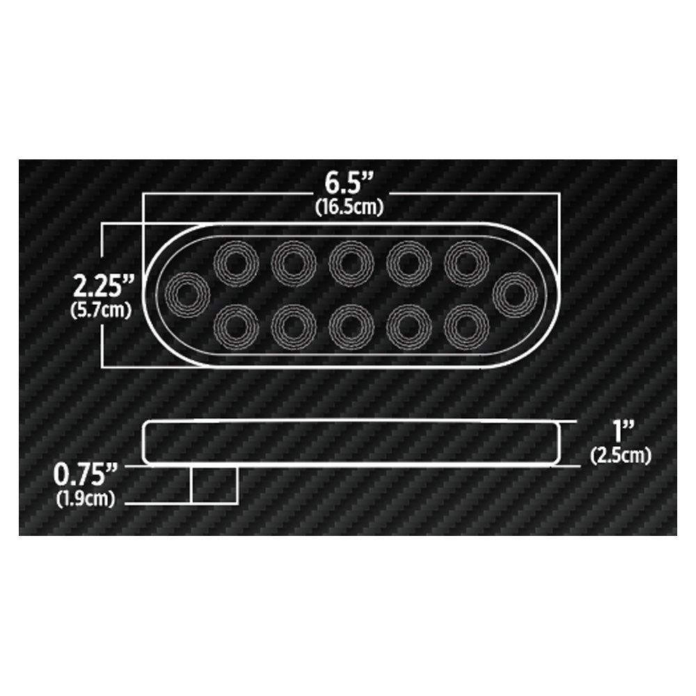 6" 12 LED Heated Oval Red Stop, Turn and Tail to Back Up Light