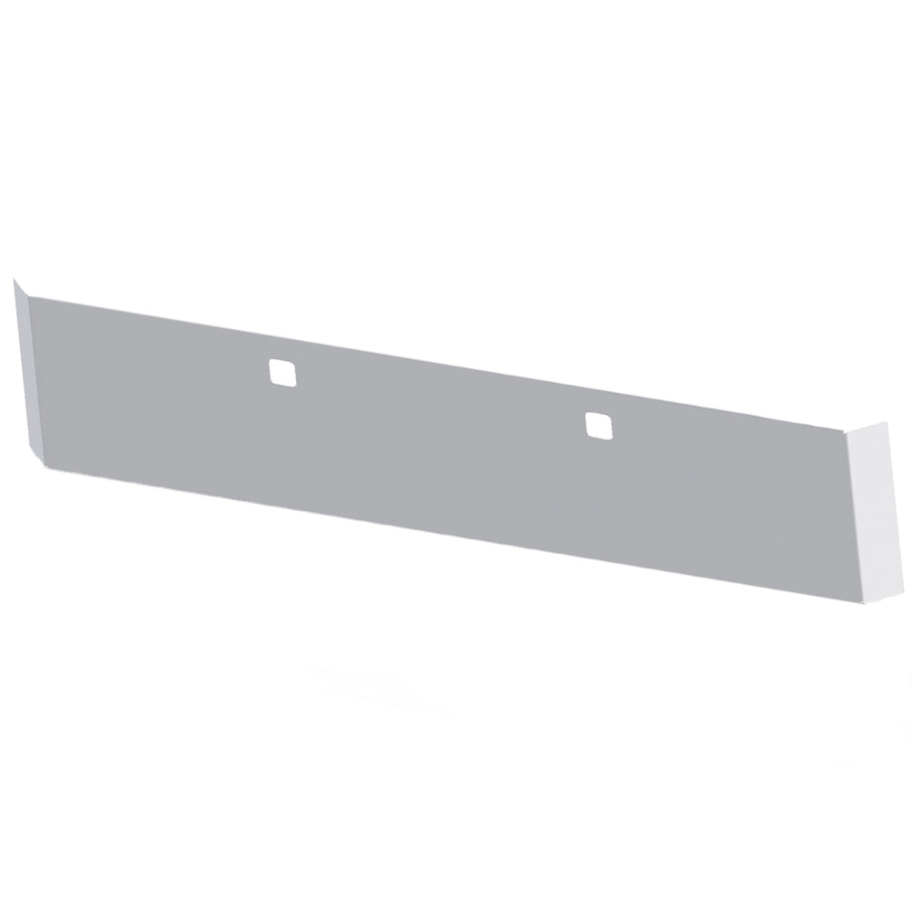 20" Mitered Chrome Plated Blind Mount Bumper with Tow Hole Cutouts for Peterbilt 365, 367, 388, 389, 567 and Kenworth W990
