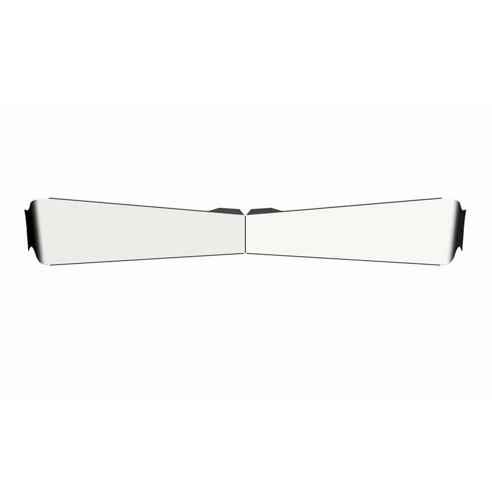 Peterbilt 379, 388, 389 Chrome Plated Stainless Steel 9" to 5" Shorty Bowtie Visor