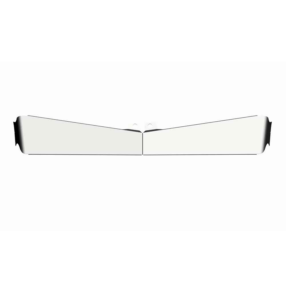 Peterbilt 379, 388, 389 Chrome Plated Stainless Steel 9" to 5" Shorty Forward Bowtie Visor