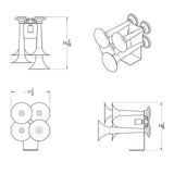 Black 4 Trumpet Air Powered Train Horn - Competition Series