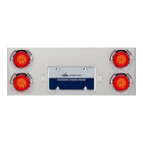 Stainless Steel Center Panel with 4" Red Turbine 16 LED with Bezel and Red Lens with License Frame and LED Light