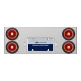 Stainless Steel Center Panel with 4" Red Abyss 13 LED with Black Grommet, License Frame and LED Light