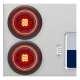 Stainless Steel Center Panel with 4" Red Abyss 13 LED with Black Grommet, License Frame and LED Light