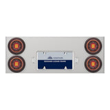 Stainless Steel Center Panel with 4" Red Abyss 13 LED with Black Grommet, License Frame and LED Light