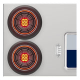 Stainless Steel Center Panel with 4" Red Abyss 13 LED with Black Grommet, License Frame and LED Light