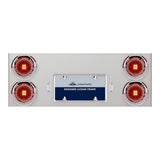 Stainless Steel Center Panel with 4" Red Abyss 13 LED with Bezel with Visor, License Frame and LED Light