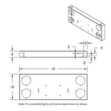 Stainless Steel Center Panel with 4" Red Abyss 13 LED with Bezel with Visor, License Frame and LED Light