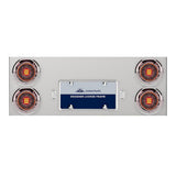 Stainless Steel Center Panel with 4" Red Abyss 13 LED with Bezel with Visor, License Frame and LED Light