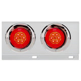 Stainless Steel Rear Light Bars with Six 4" Turbine 16 LED Lights with Visor, 3-3/4" Bolt Spacing