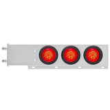Stainless Steel Rear Light Bars with Six 4" Turbine 16 LED Lights with Grommet, 3-3/4" Bolt Spacing