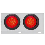 Stainless Steel Rear Light Bars with Six 4" Turbine 16 LED Lights with Grommet, 3-3/4" Bolt Spacing