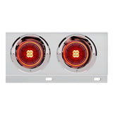 Stainless Steel Rear Light Bars with Six 4" Abyss 13 LED Lights with Visor, 3-3/4" Bolt Spacing