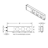 Stainless Steel Rear Light Bars with Six 4" Abyss 13 LED Lights with Visor, 3-3/4" Bolt Spacing