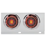 Stainless Steel Rear Light Bars with Six 4" Abyss 13 LED Lights with Visor, 3-3/4" Bolt Spacing