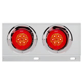 Stainless Steel Rear Light Bars with Six 4" Turbine 16 LED Lights with Visor, 2" Bolt Spacing