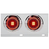 Stainless Steel Rear Light Bars with Six 4" Abyss 13 LED Lights with Visor, 2" Bolt Spacing