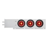 Stainless Steel Rear Light Bars with Six 4" Abyss 13 LED Lights with Grommet, 2" Bolt Spacing