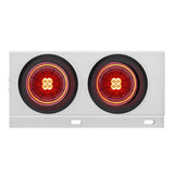 Stainless Steel Rear Light Bars with Six 4" Abyss 13 LED Lights with Grommet, 2" Bolt Spacing