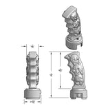 Blue Skulls Pistol Grip Gearshift Knob With 13/15/18 Chrome Speed Adapter - Thread On