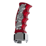 Red Skulls Pistol Grip Gearshift Knob With 13/15/18 Chrome Speed Adapter - Thread On