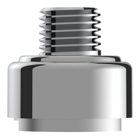 M30X3.5 thread-on gearshift knob chrome mounting adapter for Eaton Fuller style 9/10 speed - vertical, close-up