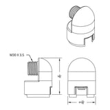 M30X3.5 Thread-On Gearshift Knob Chrome Mounting Adapter For Eaton Fuller Style 13/15/18 Speed - Horizontal
