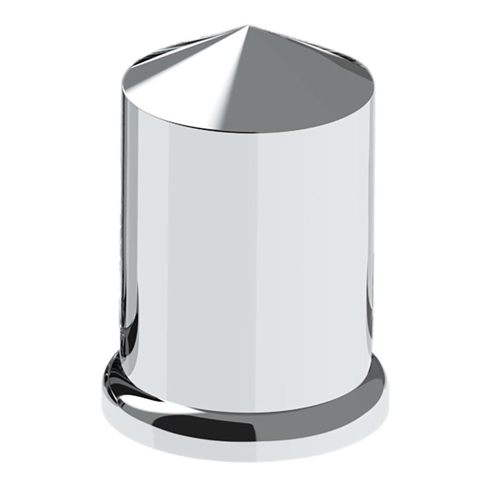 1-1/2" x 3" Chrome Plastic Pointed Top Hat Nut Cover - Push On 60PK