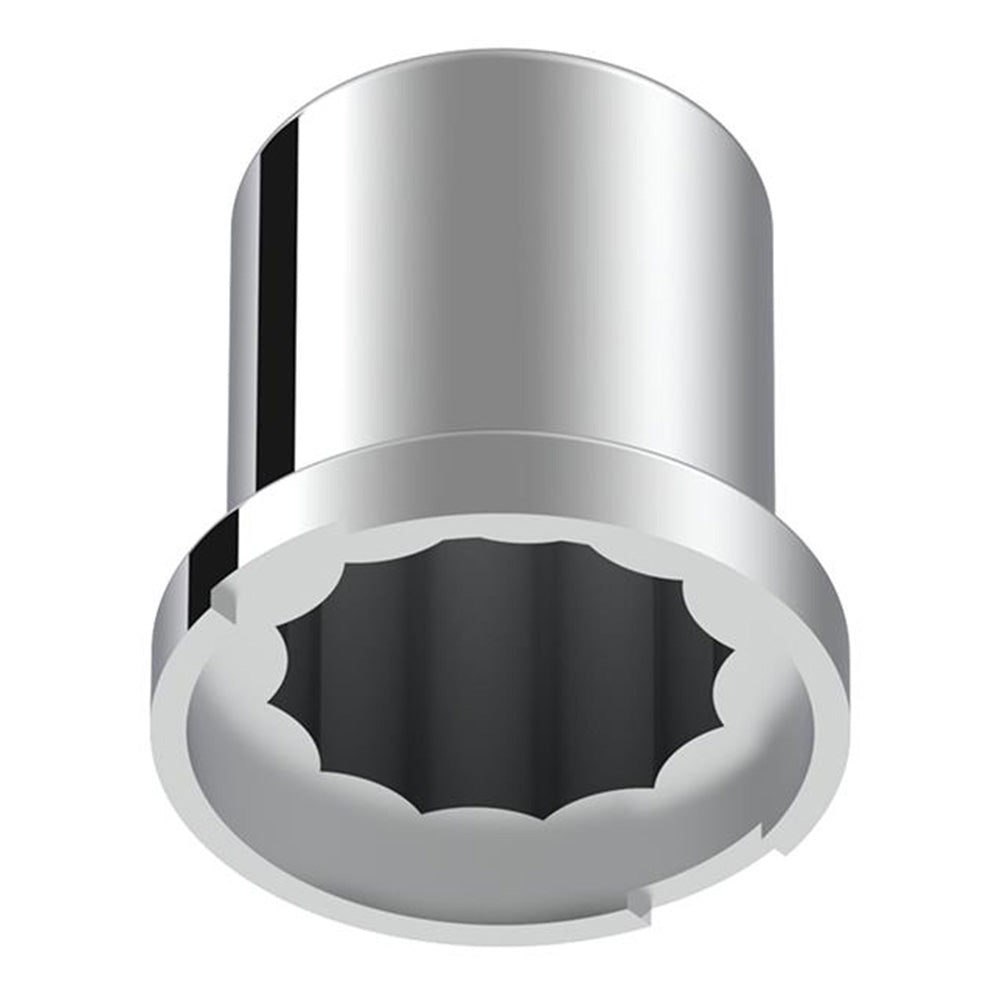 3/4" x 1-1/4" Chrome Plastic Top Hat Nut Covers - Push On 10PK