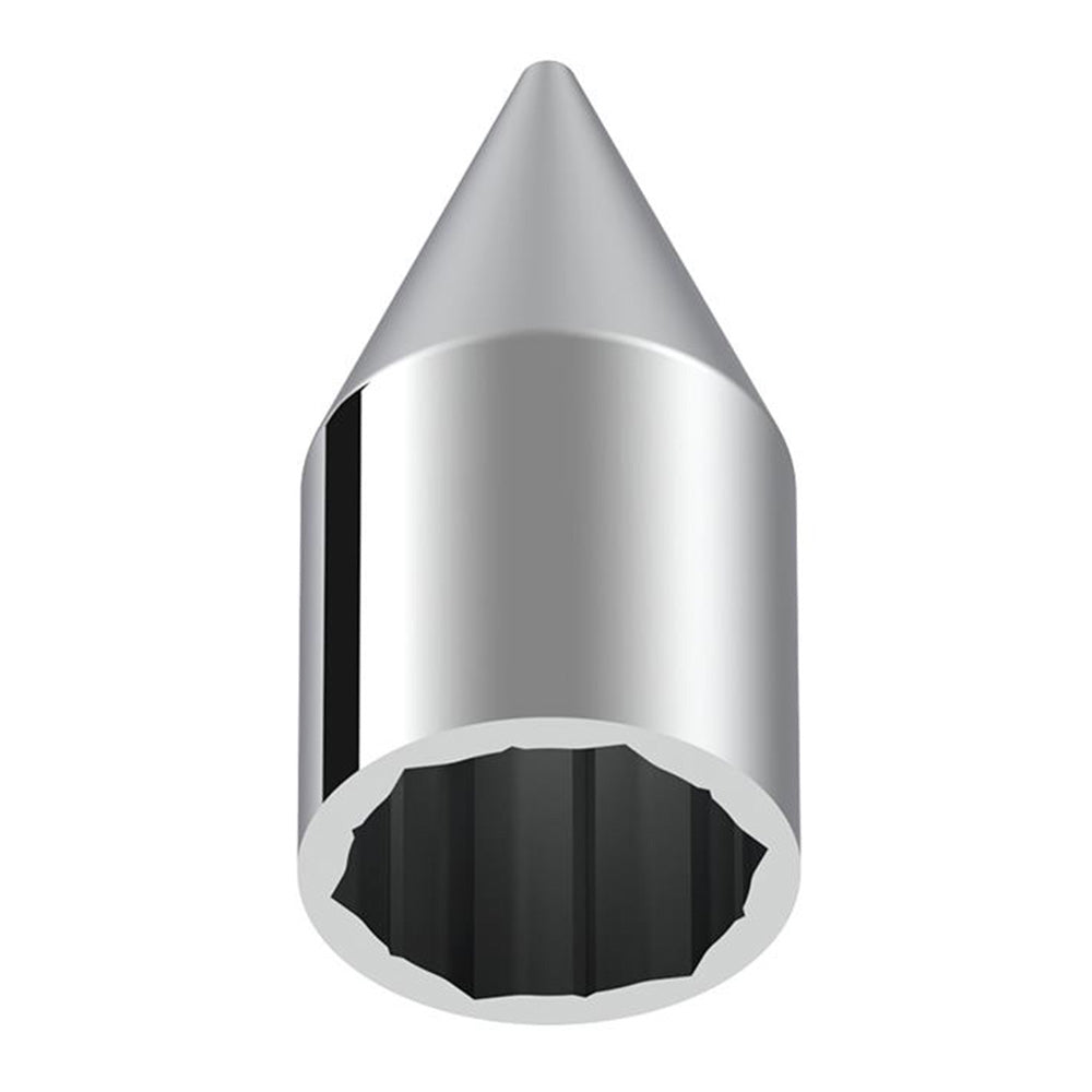 15/16" x 2-1/2" Chrome Plastic Spike Nut Covers - Push On 60PK