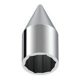 15/16" x 2-1/2" Chrome Plastic Spike Nut Covers - Push On 60PK