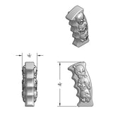 Pistol Grip Gearshift Knob with Chrome Skulls - Thread On