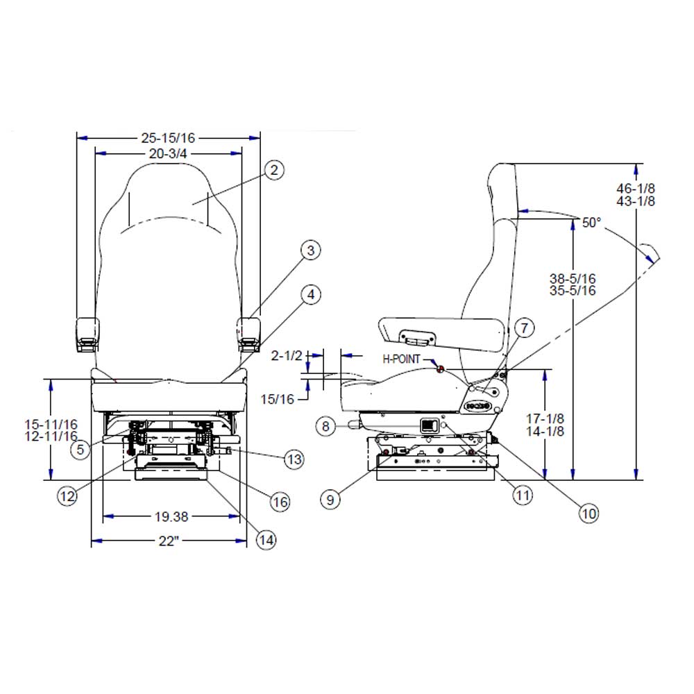 Legacy Lo Low Profile Mid-Back DuraLeather Truck Seat