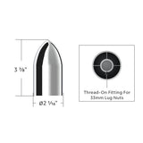 33mm x 3-7/8" Chrome Plastic Bullet Nut Cover - Push On 10 Pack
