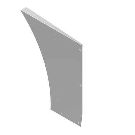 Peterbilt stainless steel hood extension panels, close-up