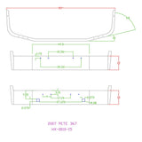 Peterbilt 367, 567 12" Chrome Set Back Bumper