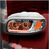 Peterbilt 367, 388, 389, 567 Chrome Inner Housing LED Projector Heated Headlight with Dual Function