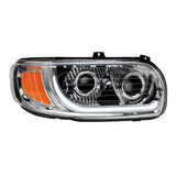 Peterbilt 367, 388, 389, 567 Chrome Inner Housing LED Projector Heated Headlight with Dual Function