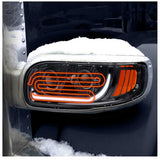 Peterbilt 367, 388, 389, 567 Black Inner Housing LED Projector Heated Headlight with Dual Function
