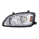 Kenworth T660 2008-2017 Chrome LED Headlight with Sequential Turn Signal & Position Light Bar