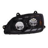 Kenworth T660 2008-2017 Black LED Headlight with Sequential Turn Signal & Position Light Bars