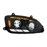 Kenworth T660 2008-2017 Black LED Headlight with Sequential Turn Signal & Position Light Bars