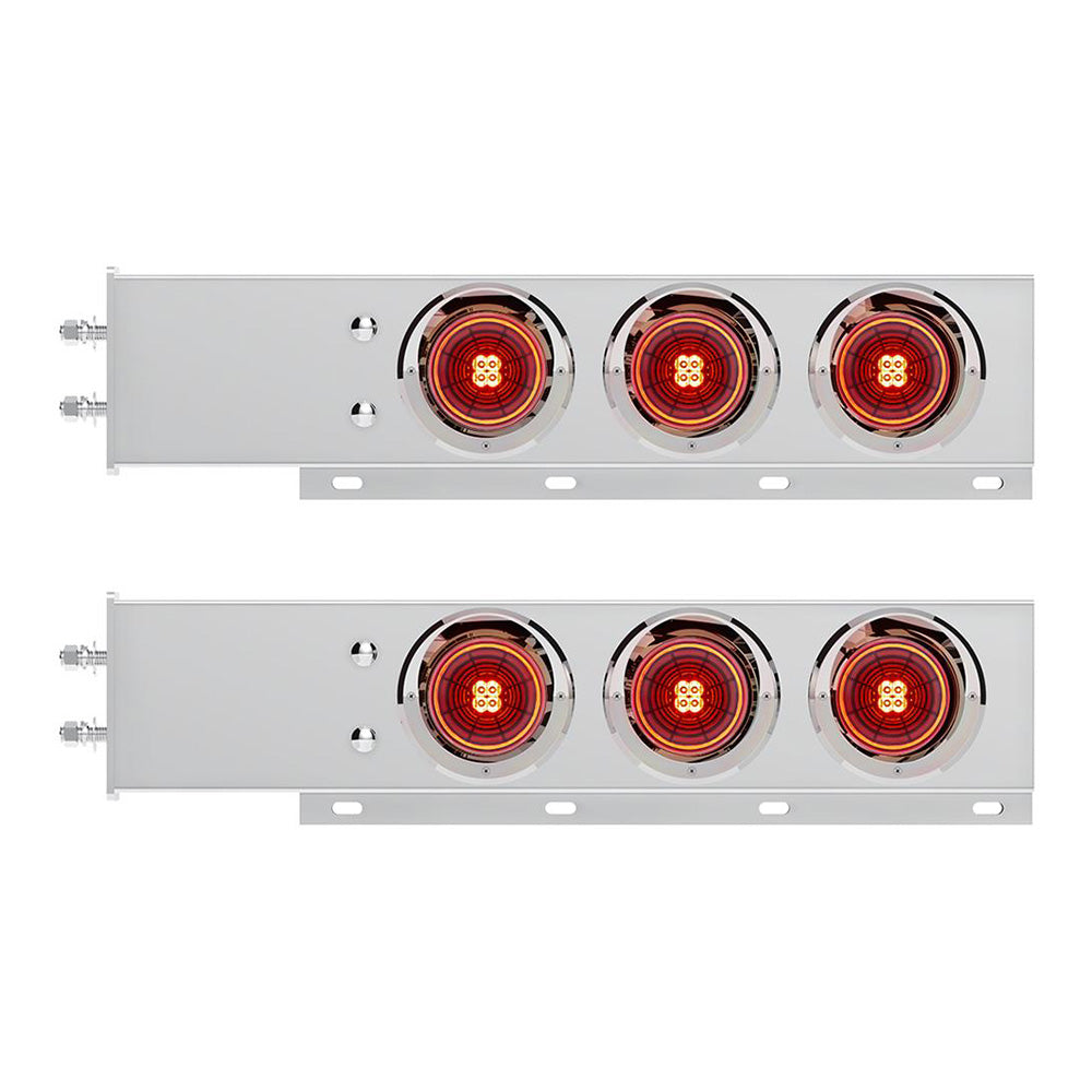 Stainless Steel Rear Light Bars with LED Abyss Lights, 2.5" Bolt Spacing