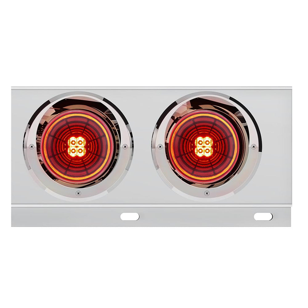 Stainless Steel Rear Light Bars with LED Abyss Lights, 2.5" Bolt Spacing