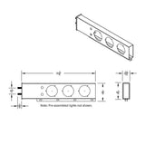 Stainless Steel Spring Loaded Rear Light Bars with LED Turbine lights with Grommet