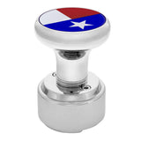 Chrome Gearshift Knob with Texas Flag Sticker and 9/10 Speed Adapter - Thread On Item 415779