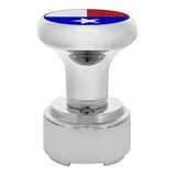 Chrome Gearshift Knob with Texas Flag Sticker and 9/10 Speed Adapter - Thread On Item 415779
